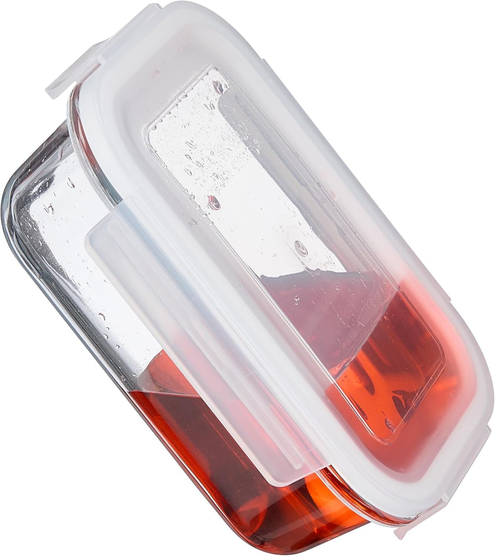 Relaxdays recipiente din sticlă cu capac, set de 6, 370 ml, recipiente pentru depozitarea alimentelor, capac din plastic, etanș, borcan din sticlă, transparent Cutii depozitare alimente Naty Shop