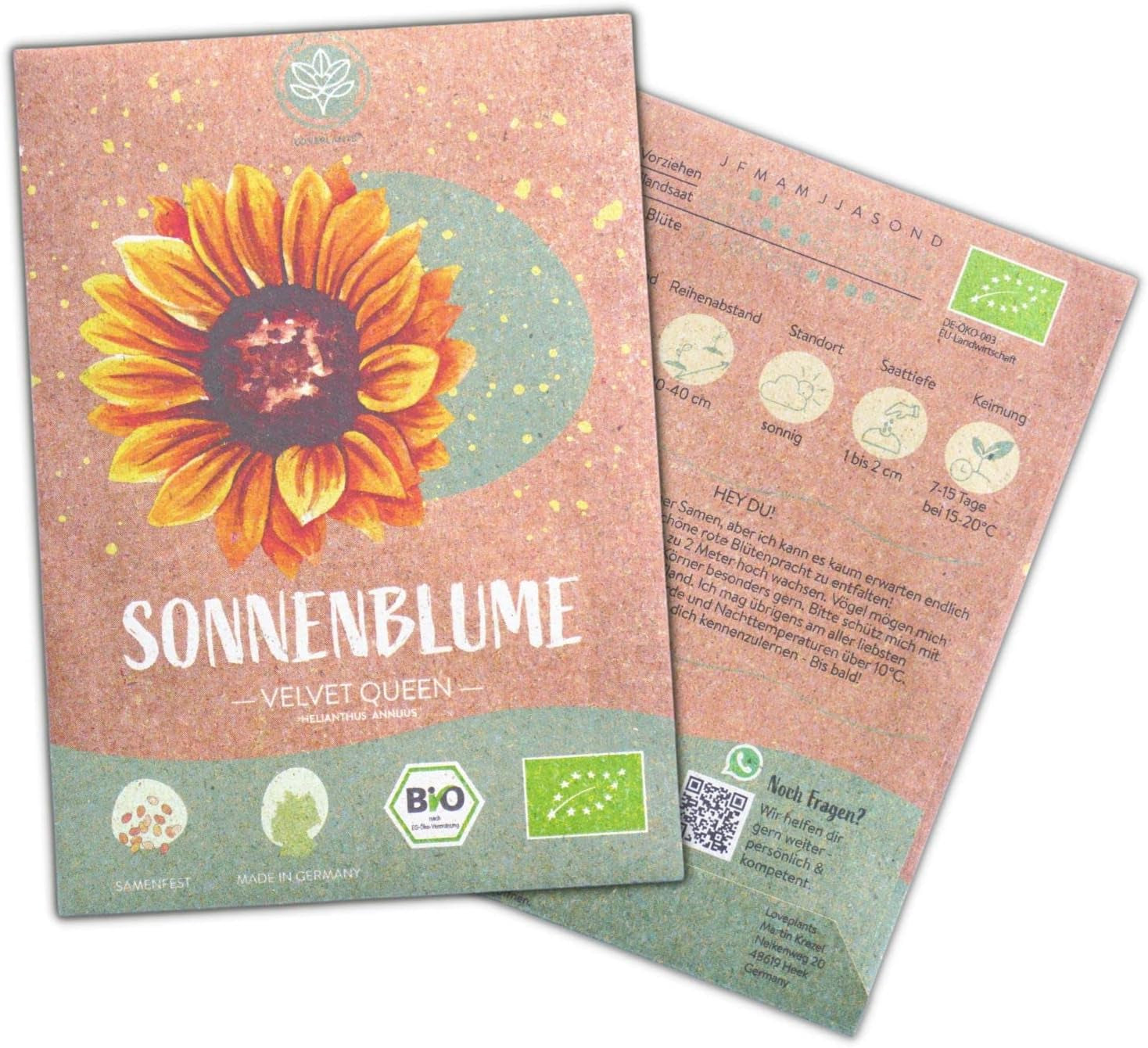 Semințe de floarea-soarelui organice, ramificate, 20 de semințe de floarea-soarelui cu o rată mare de germinare, semințe de floarea-soarelui pentru grădina, balconul, stratul de flori sau cadou pentru oaspeți. Semințe de flori cu polenizare liberă.