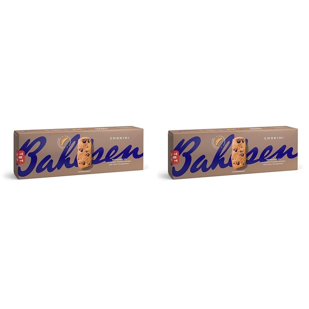 Bahlsen Chokini - Pachet de 2 - Aluat fraged cu bucăți de ciocolată și aromă de portocale (1 x 150 g)