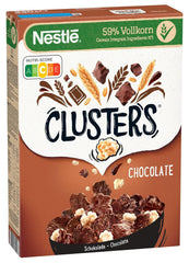 Nestlé CLUSTERS Chocolate, Cereale făcute cu 59% cereale integrale, cu ciocolată și migdale, conține vitamine, calciu și fier, 1 pachet (1 x 330g)