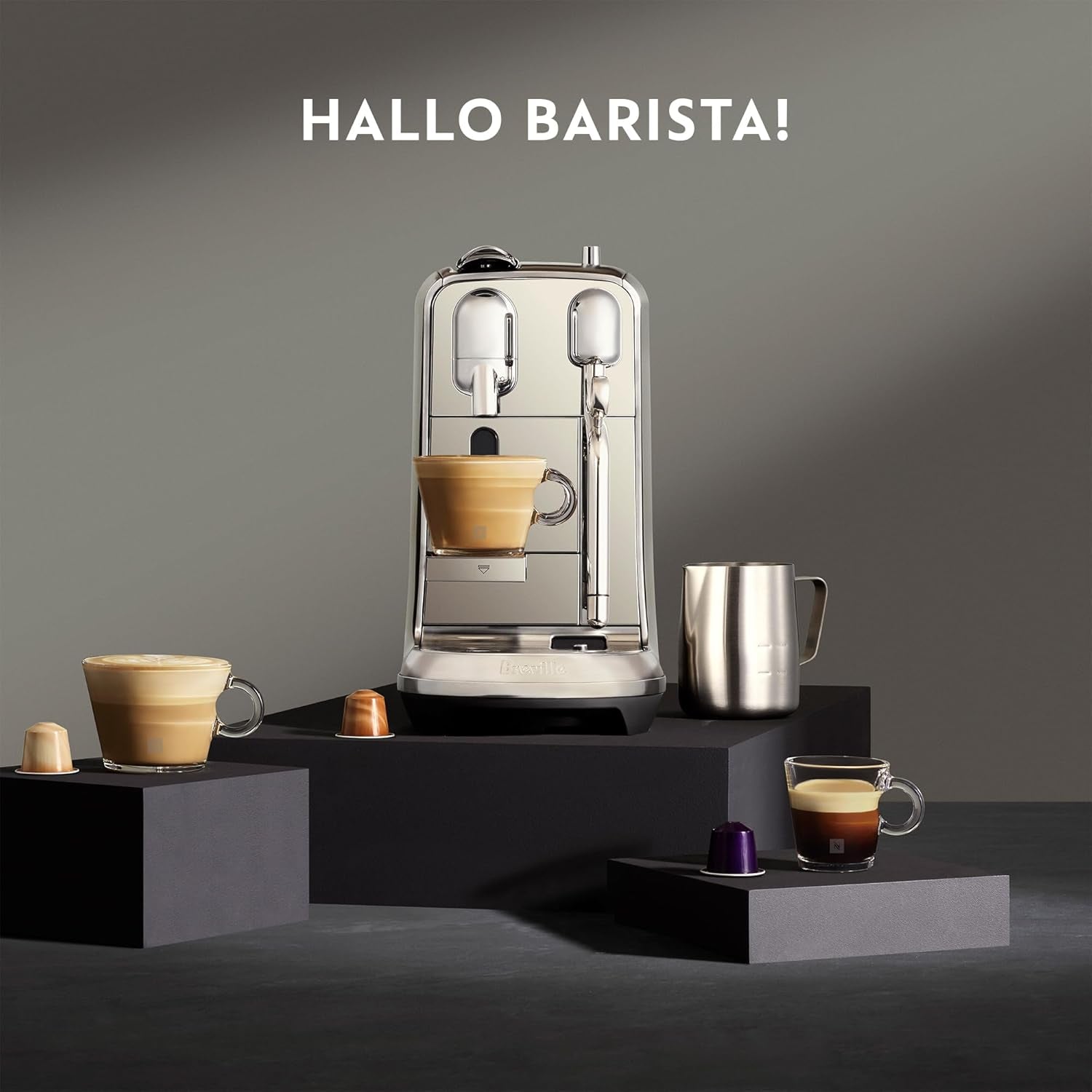 Espressor cu capsule Nespresso SNE800 Creatista Plus de la Sage, negru mat
