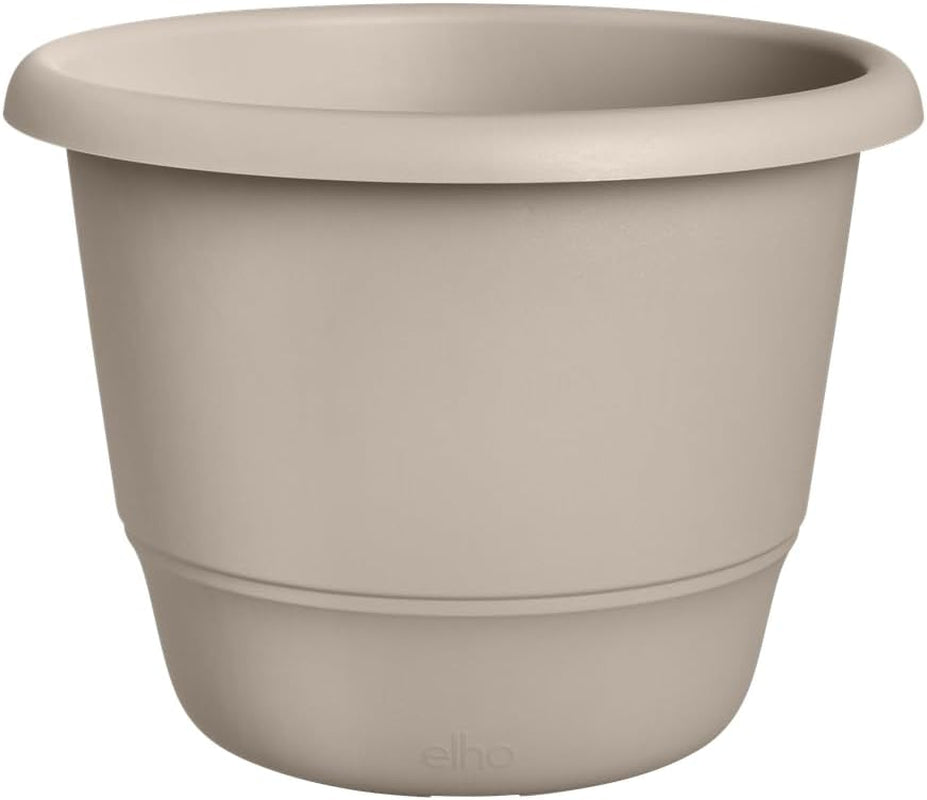 elho Amiga Round 30 - Ghiveci pentru flori pentru interior și exterior - 100% plastic reciclat - Ø 29,5 x H 20,2 cm - Bej/Bej Ciupercă