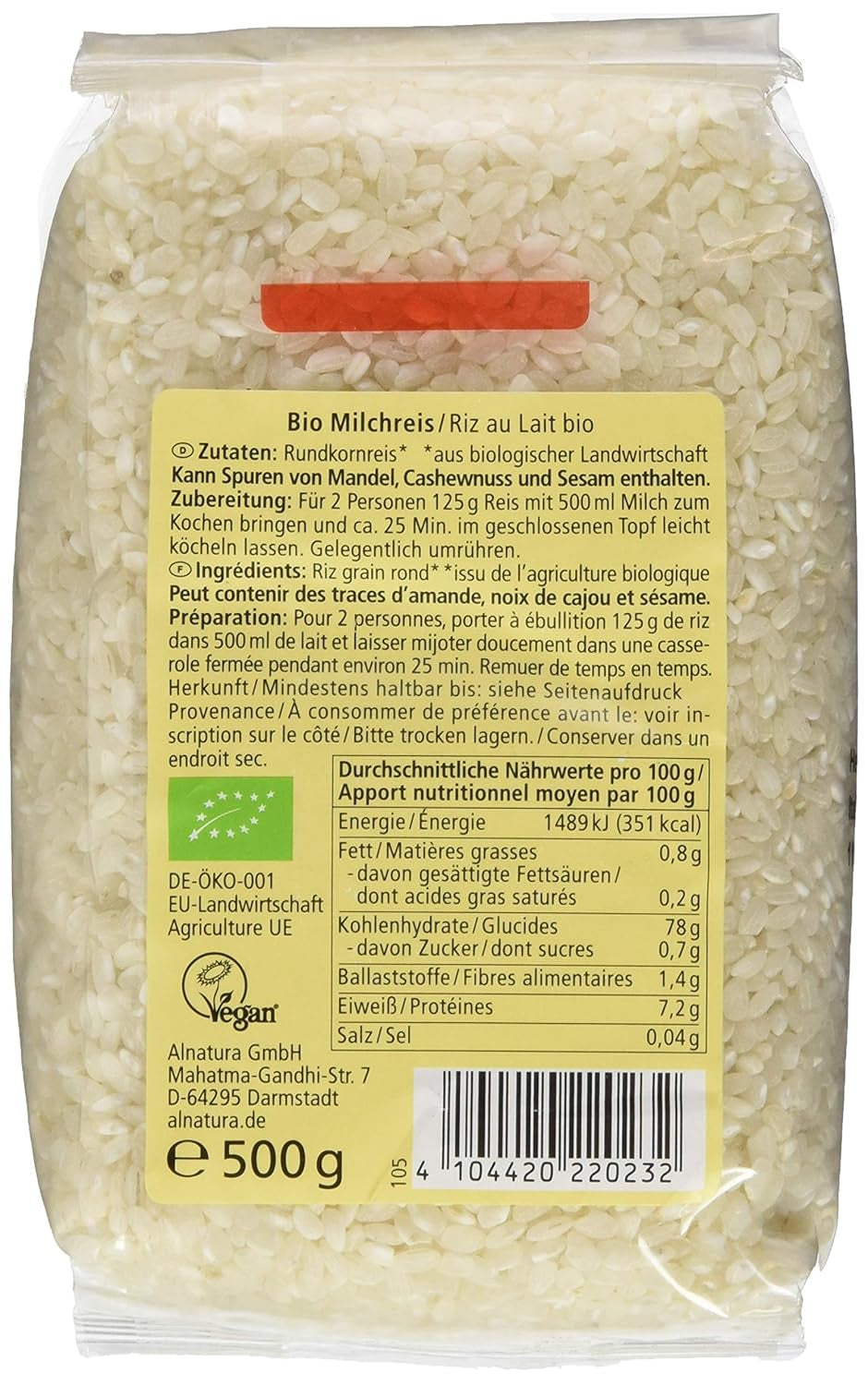 Budincă de orez organică, 500g