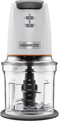 Kenwood Easychop CHP61.000WH, Zerkleinerer Mit Vier Klingen, Schüssel 0,5 L, Druckantrieb, 2 Geschwindigkeiten, Rutschfester Ring, Spülmaschinenfest, Eisbrecher, 500 W, Weiß Bucatarie Naty Shop