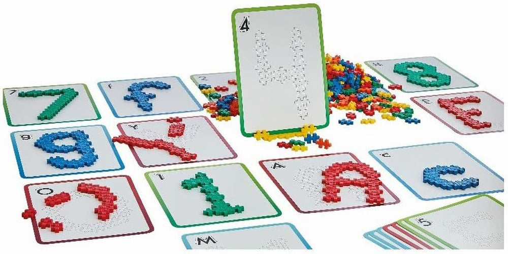 Plus-Plus 9603909 Geniales Konstruktionsspielzeug, Learn to Build, ABC & 123, Kreativ-Bausteine, 600 Teile