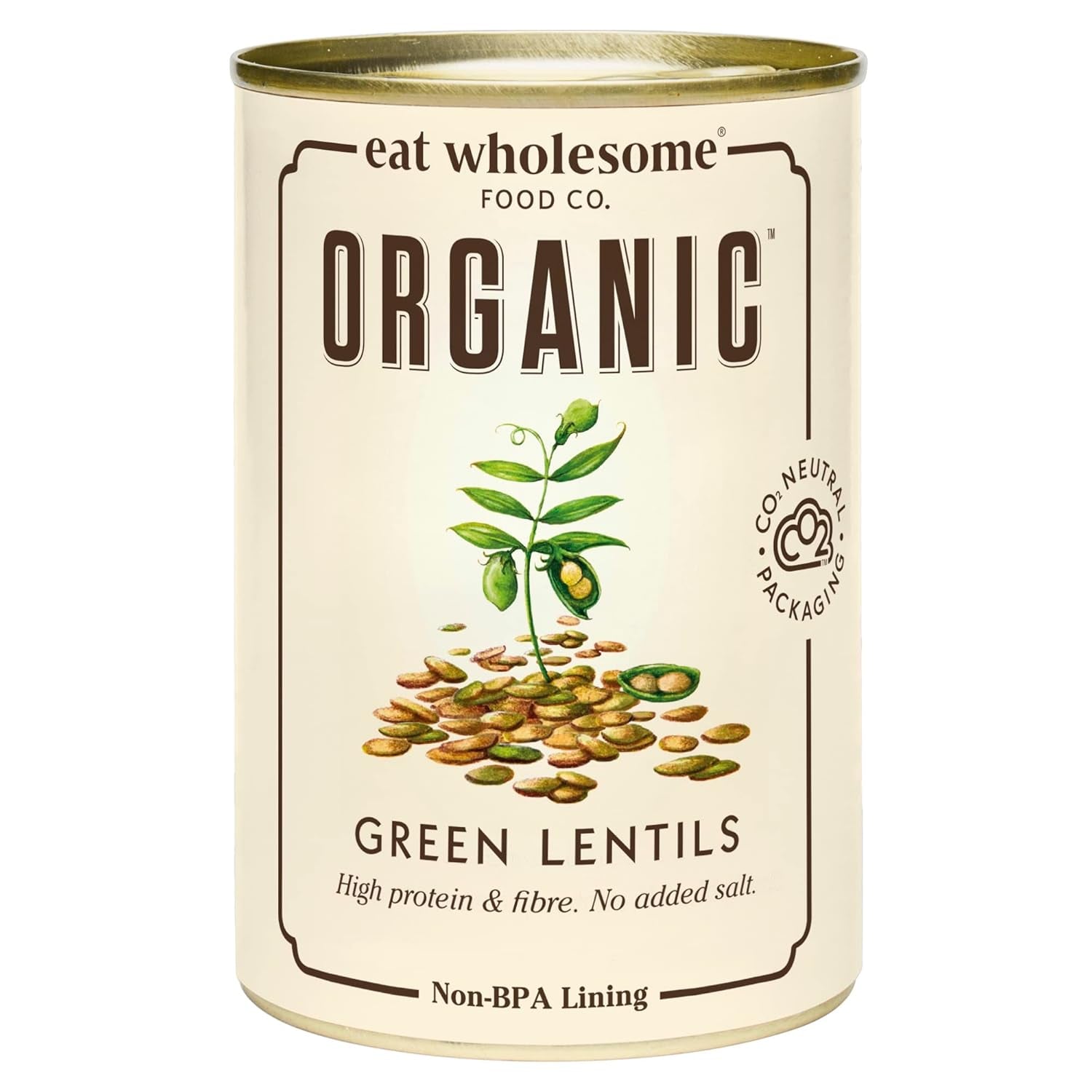 Năut organic Eat Wholesome, 400g (pachet de 12) - Gătit în apă, fără sare adăugată, 100% natural, sursă de proteine, vegan, căptușeală fără BPA și ambalaj neutru din punct de vedere al emisiilor de CO2