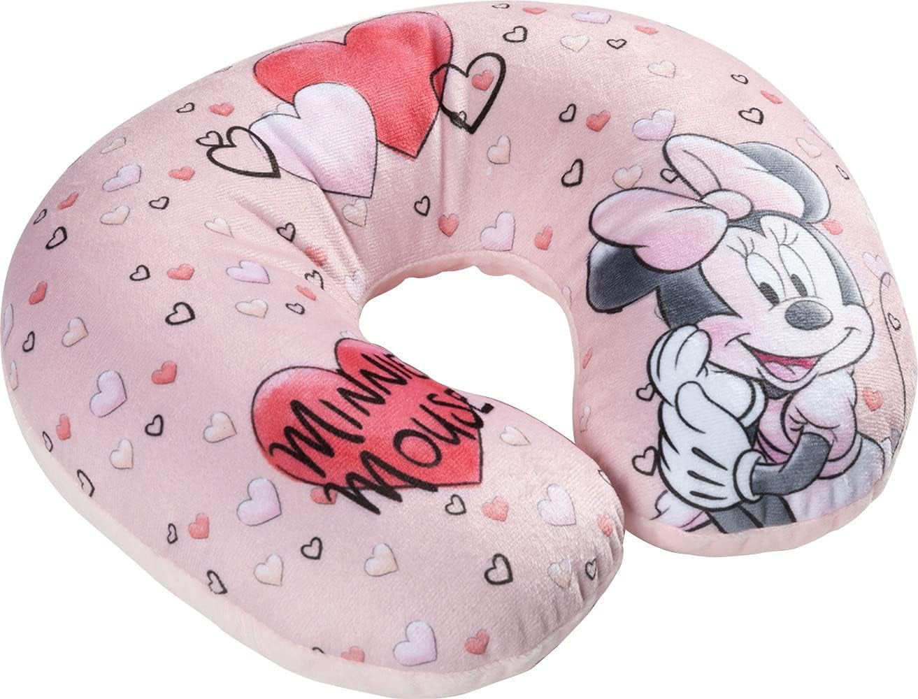 Tataway in Viaggio SI Cresce - Pernă de călătorie Disney Minnie Mouse | Material catifelat moale | Lavabil manual 30° | Umplere cu microperle | Scaun pentru copii potrivit de la 3 ani, Roz, mărime unică, catifea Perne calatorie Naty Shop