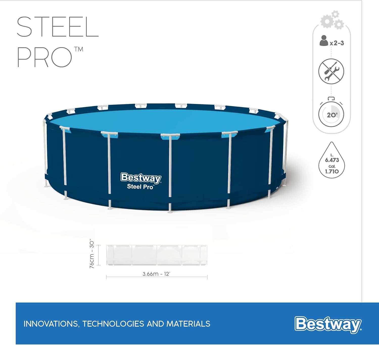 Piscină detașabilă Bestway 366 x 76 cm
