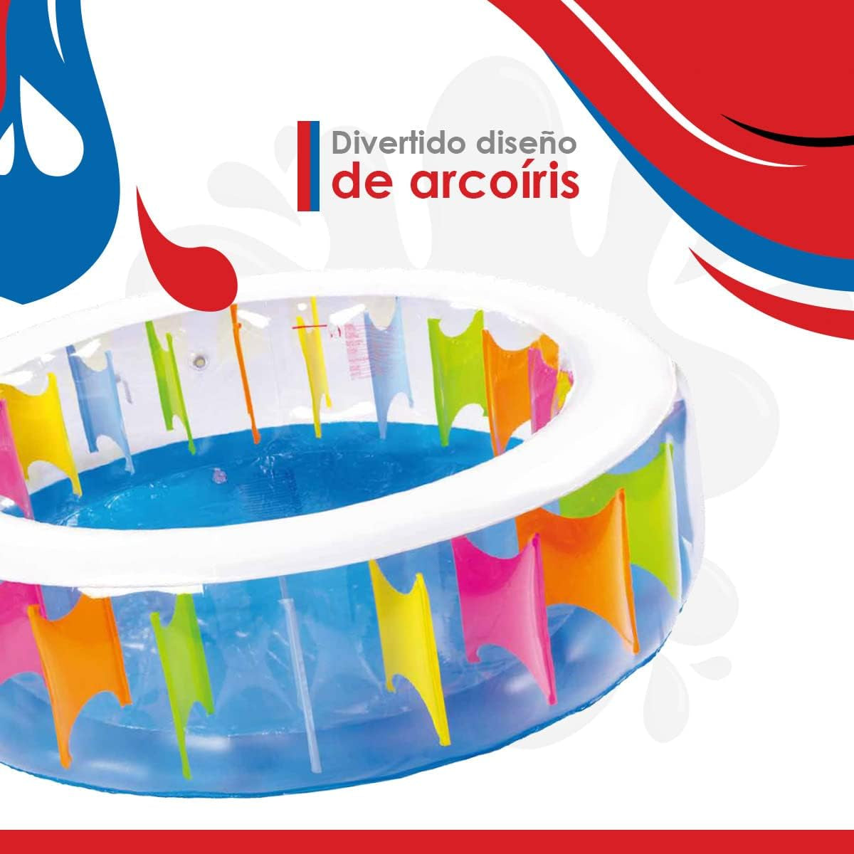 Piscină Jilong Rainbow Ø 190 x 50 cm Piscină pentru copii Piscină pentru copii Piscină pentru grădină și terasă