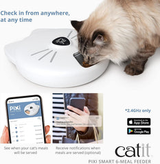 Catit - PIXI Smart Futterautomat mit 6 Mahlzeiten (Nassfutter), Weiß