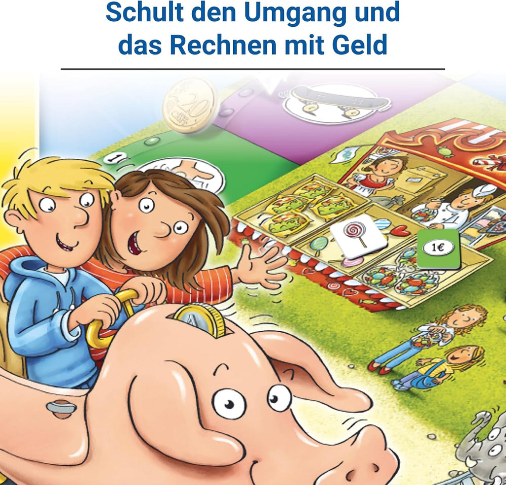 Ravensburger 24996 - Totul despre banii de buzunar - Joacă-te și învață pentru copii, joc educativ pentru copii cu vârste între 6 și 10 ani, învățare prin joc pentru 2-4 jucători