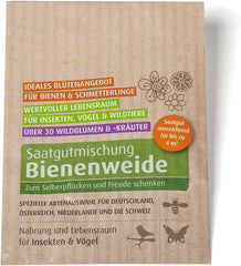 Bienenweide Samentütchen - Blumenwiesensamen Mehrjährig - Blumensamen Als Hochzeitsgeschenk, Gastgeschenk, Werbegeschenk, Werbeartikel Personalisiert (100 X 4G)