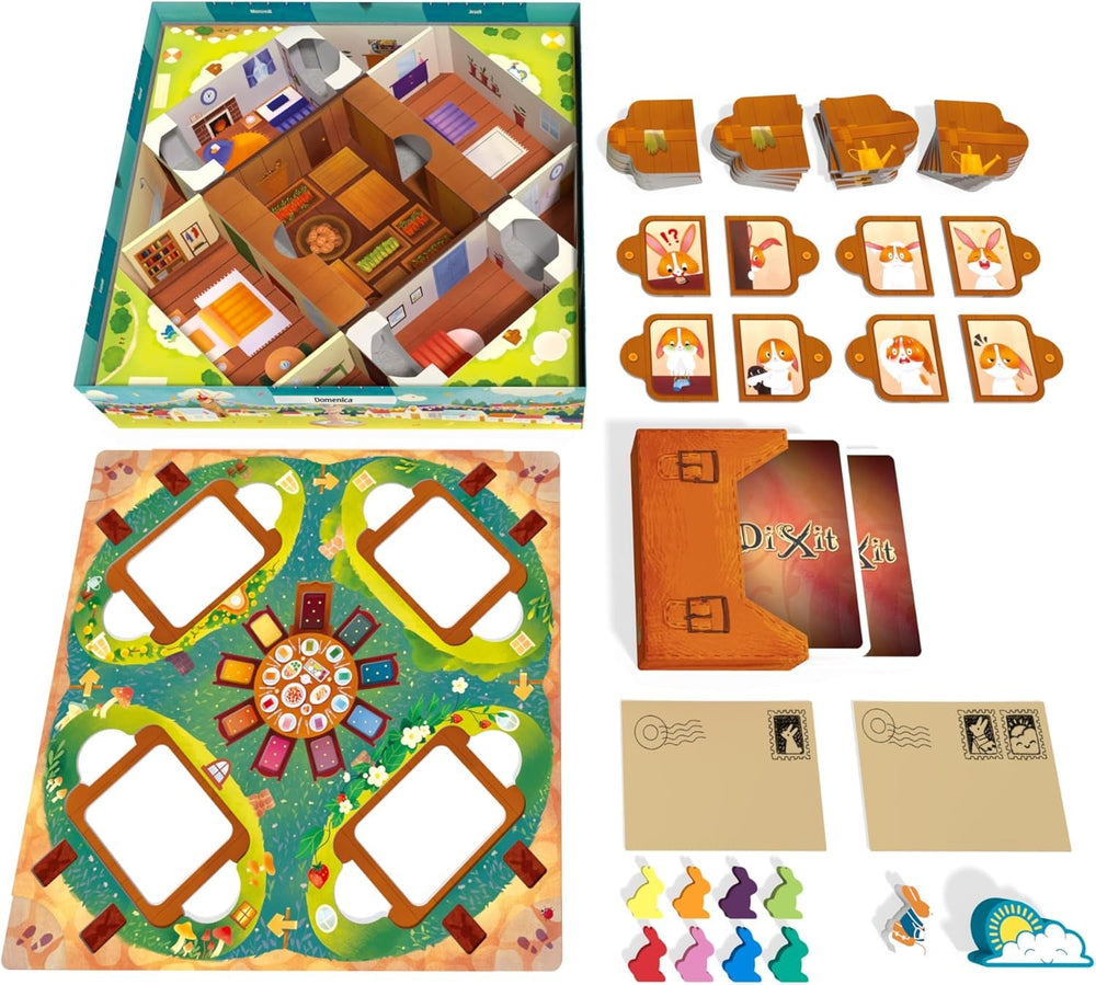 Asmodee Kids - Dixit Kids, joc de societate pentru imaginație și fantezie pentru copii și întreaga familie, cărți de joc ilustrate, 3-6 jucători, vârste 6+, 25 min, ediție italiană