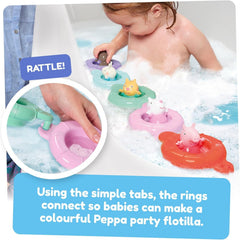 Tomy Toomies Peppa's Pool Party - 5 cupe cu inel de conectare cu 5 jucării pentru copii Peppa Pig & Friends Water Squirter - jucării de baie +18 luni - Jucării de baie pentru copii și jucării pentru piscină Jucarii Bebe Naty Shop