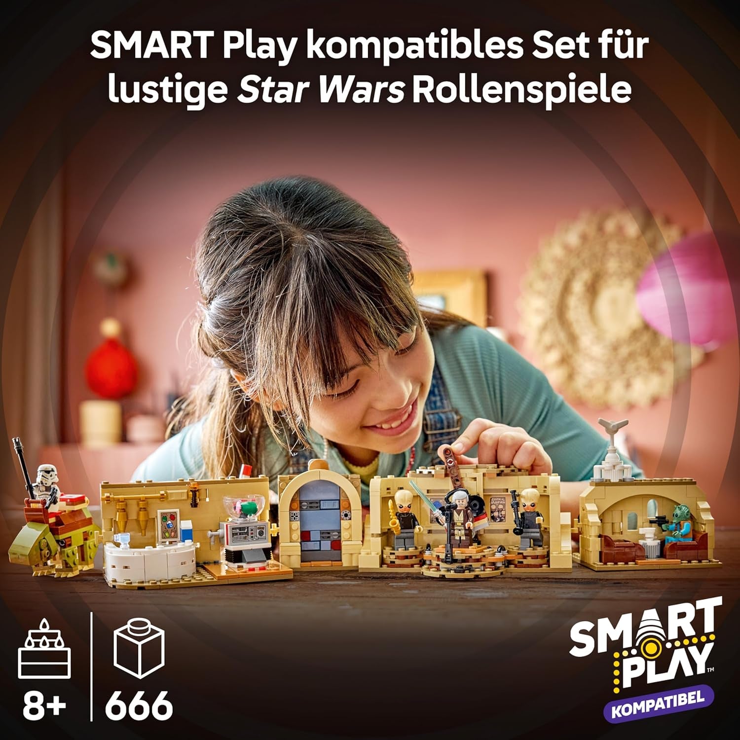 LEGO Star Wars 75425 SMART Play: Mos Eisley Cantina - Kompatibles Interaktives Spielzeug inkl. 3 SMART Tags und 2 Minifiguren - Geschenkidee für Jungen und Mädchen ab 8 Jahren & Erwachsene Fans