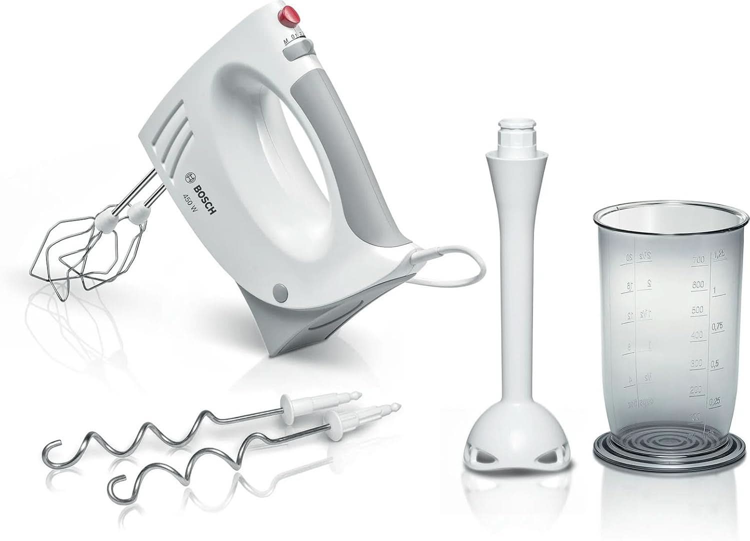 Bosch Hausgeräte MFQ3540 Handrührer, Grau, Weiß, 7,7 Cm L X 20,1 Cm W X 14,1 Cm H Bucatarie Naty Shop