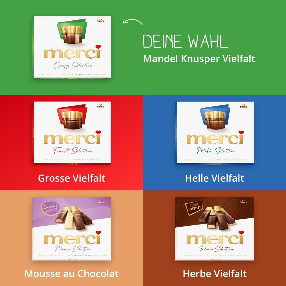 Finest Selection Variety Almond Crunch – 10 x 250g – Specialități de ciocolată umplute și neumplute