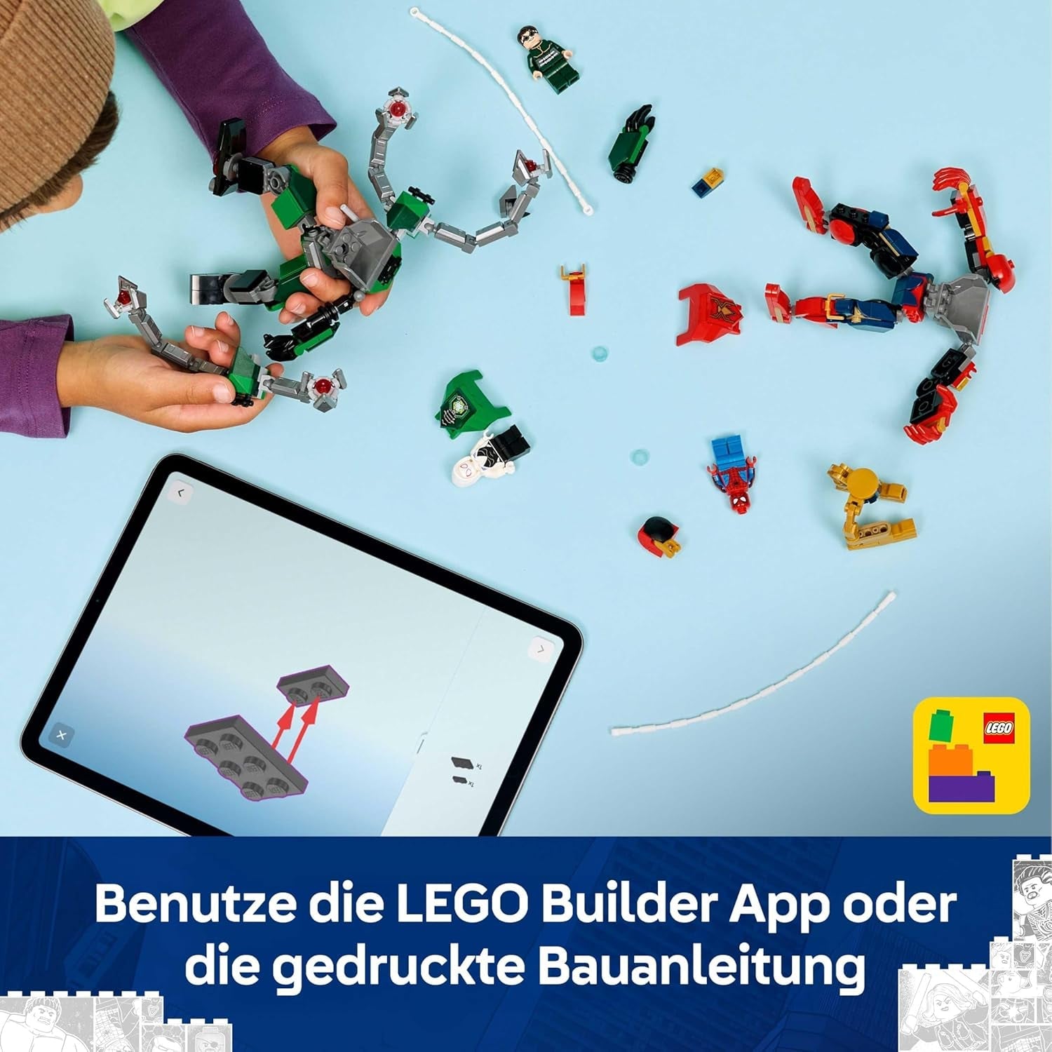 LEGO | Mech-Duell: Spider-Man vs. Doc Ock - Superhelden Spielzeug mit 2 Actionfiguren, 3 Minifiguren, Shootern - Konstruktionsspielzeug für Kinder - Geschenk für Jungen ab 6 Jahren und Mädchen - 76338