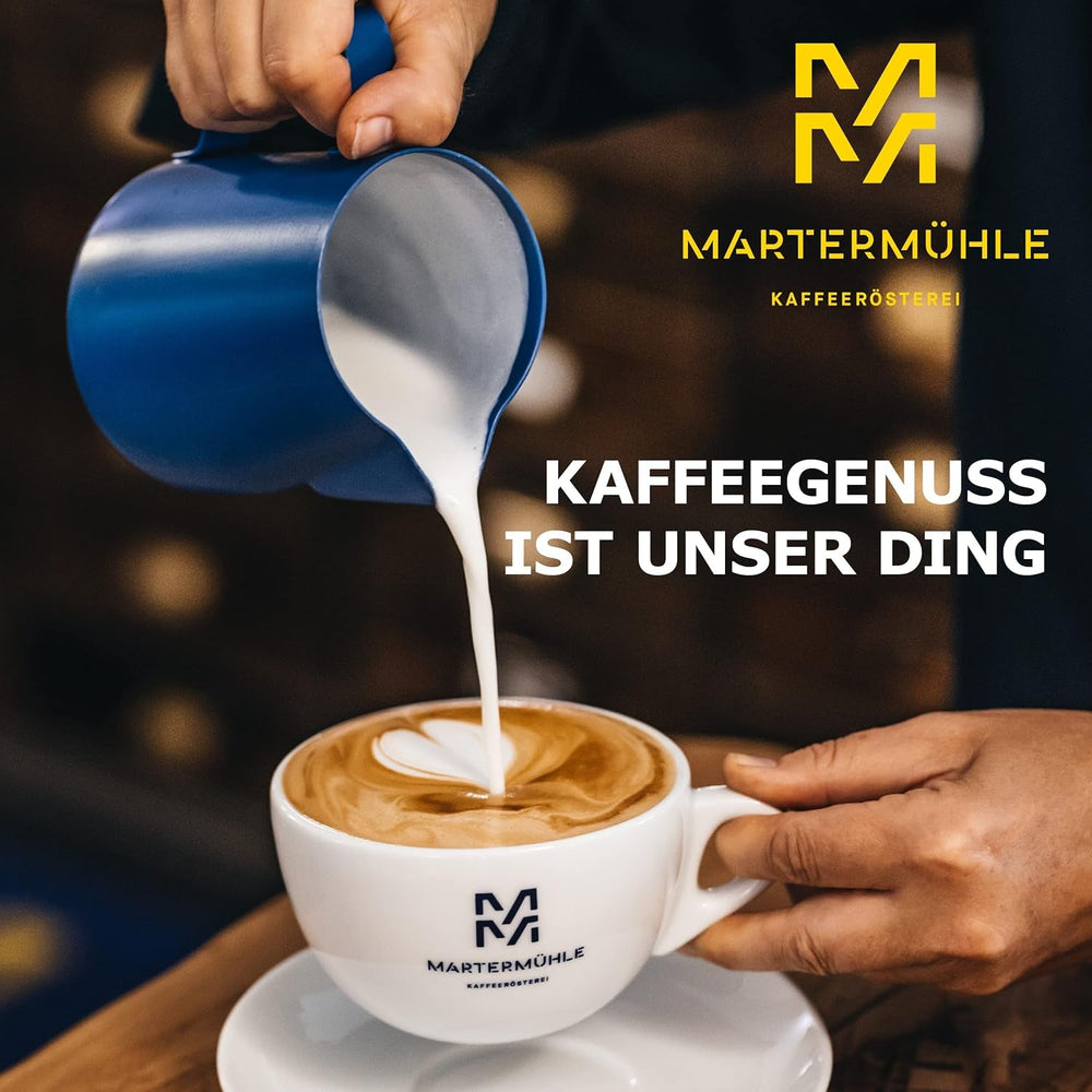 Boabe de espresso Martermühle Office Blend 1 kg, concentrație medie | Arabica/Robusta | Arome: Migdale, Ciocolată | Boabe de espresso întregi, prăjite ușor, aciditate scăzută