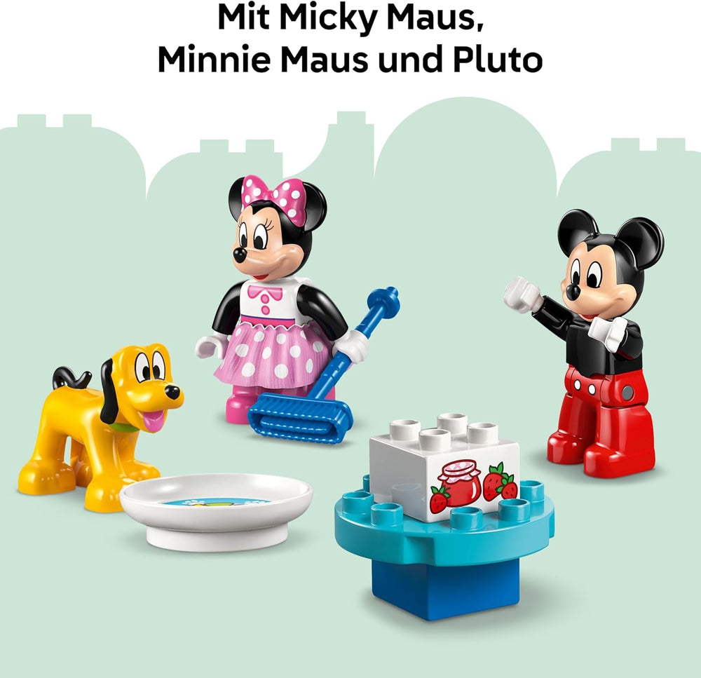 LEGO DUPLO | Micky Maus Wunderhaus mit Minnie und Pluto - Pädagogisches Feinmotorik Spielzeug für Kleinkinder - inkl. 3 Figuren & Toodles - Geschenk für Jungen & Mädchen ab 2 Jahren - 10465