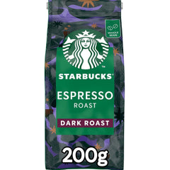 STARBUCKS Espresso Roast, Prăjire Neagră, Boabe Întregi de Cafea 200g (Pachet de 6)