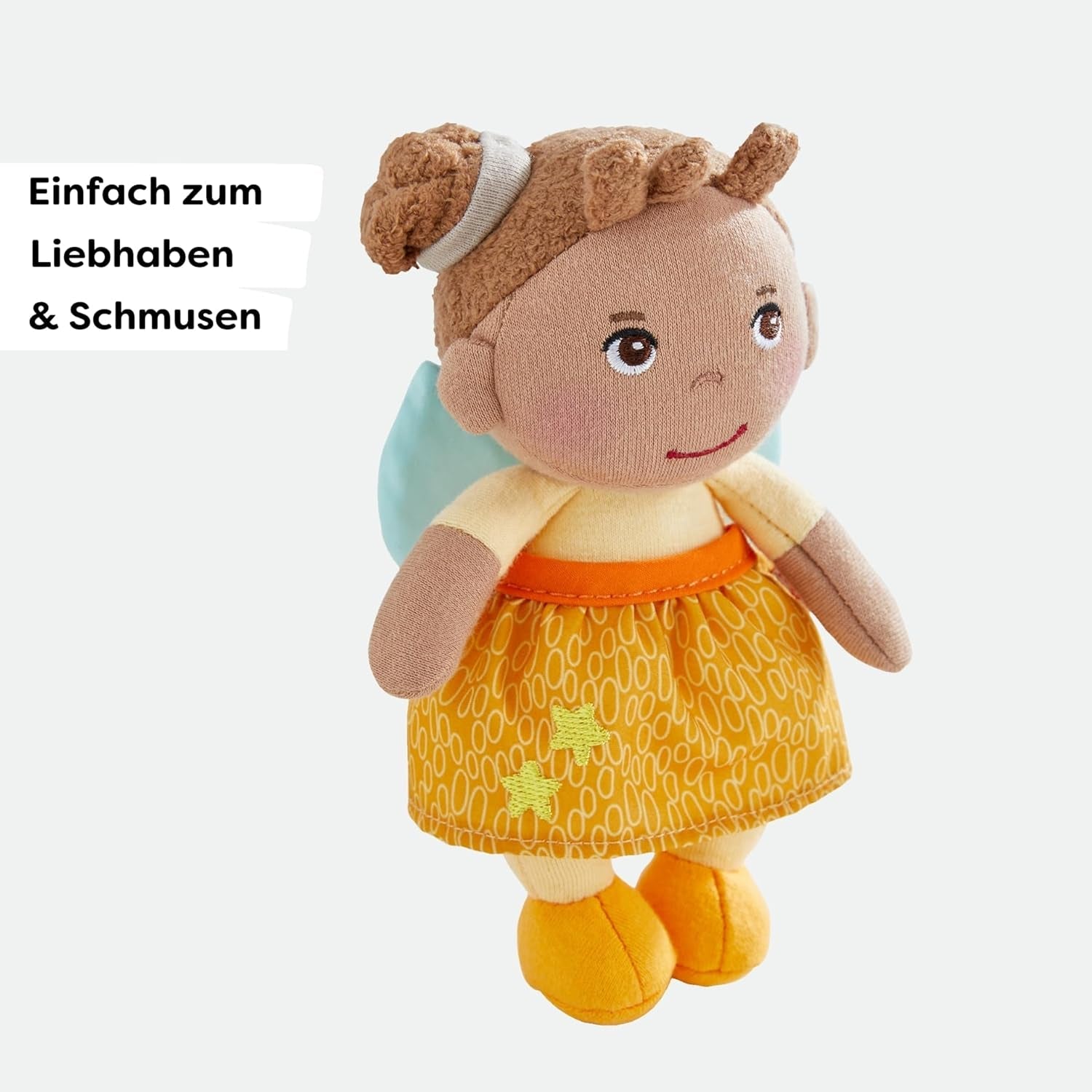 HABA Schutzengel Holly – Kuscheliges Stoffpüppchen (15 cm), perfektes Willkommensgeschenk für Babys & Kleinkinder – Waschbar bei 30 °C – 2011871001