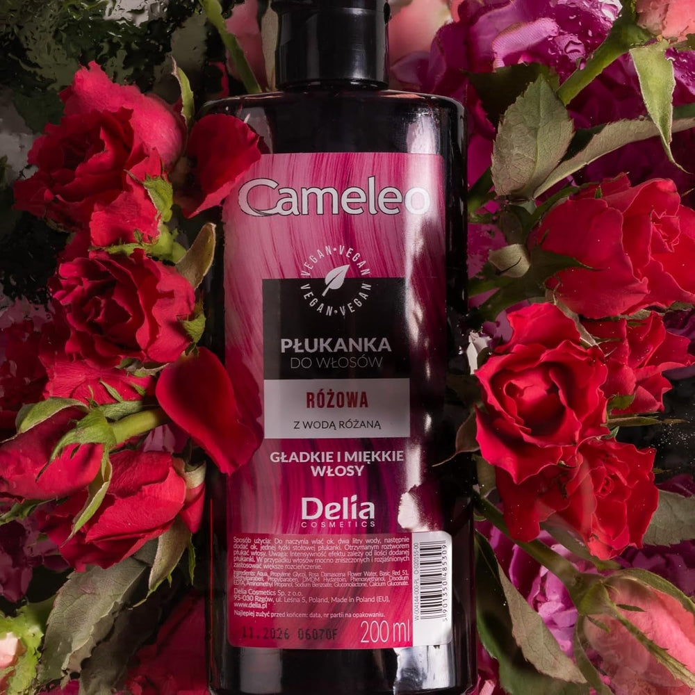 Cameleo - Tonic pentru păr roz cu apă de trandafiri, fără nuanță galbenă, culoare semipermanentă pentru păr - pentru păr blond și gri - culoare și îngrijire - fără parabeni | 200 ml Vopsea pentru par Naty Shop