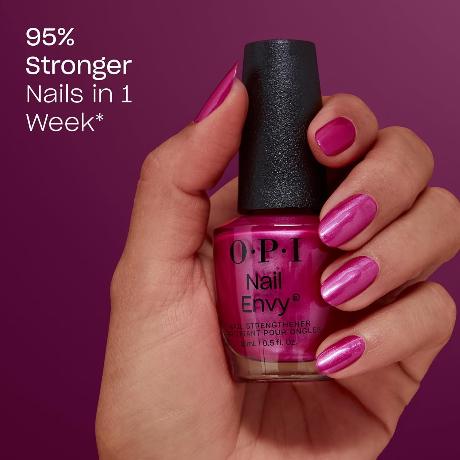 OPI Nail Envy – întăritor vegan pentru unghii deteriorate – îngrijire restauratoare a unghiilor cu tehnologie Tri-Flex și biotină – pentru unghii naturale cu 95% mai puternice* într-o săptămână