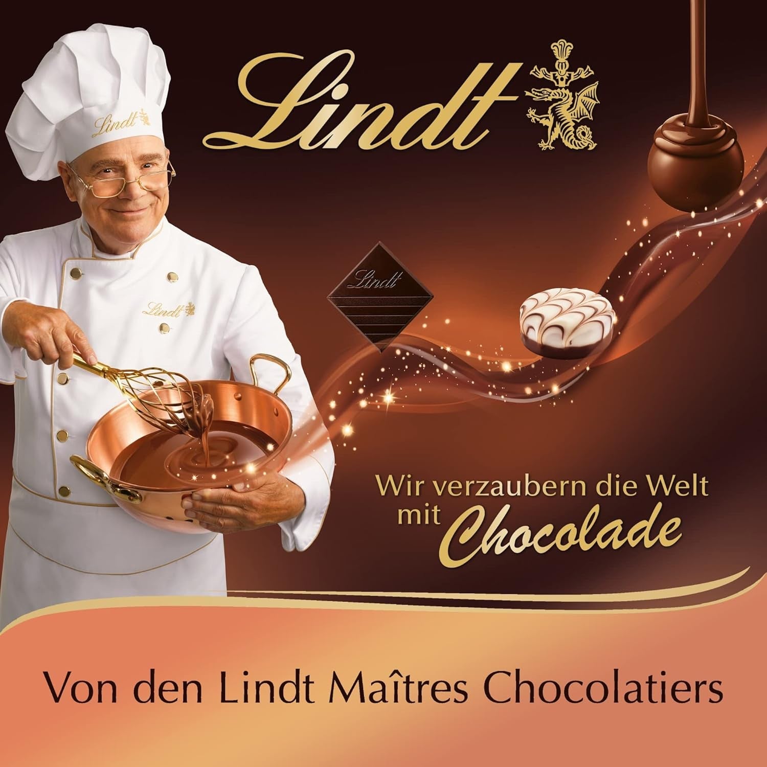 Ciocolată Lindt | Cutie Praline Creola | 100g | 9 praline în 4 sortimente delicioase, fabricate din cacao 100% fină, fără alcool | Set cadou ciocolată