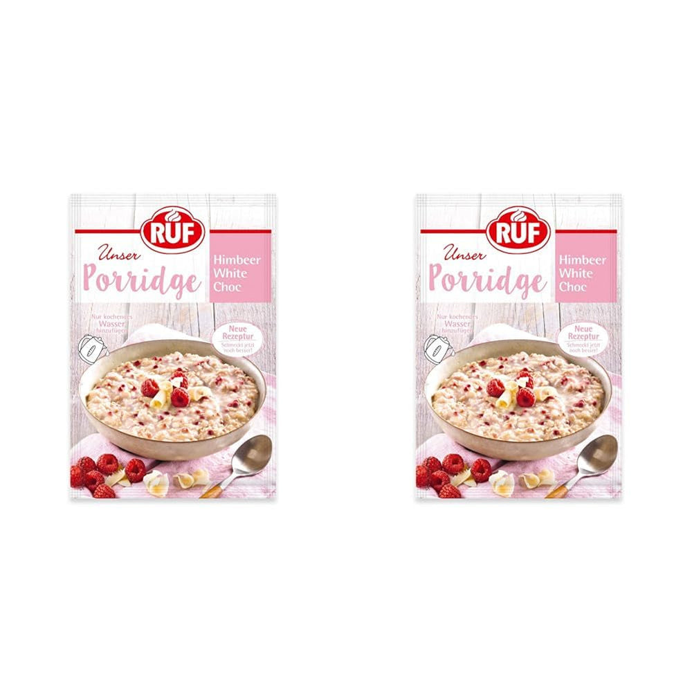Terci de ovăz instant RUF cu căpșuni și vanilie, o masă de vară cu ovăz gata în 3 minute, 1 pliculeț x 65g