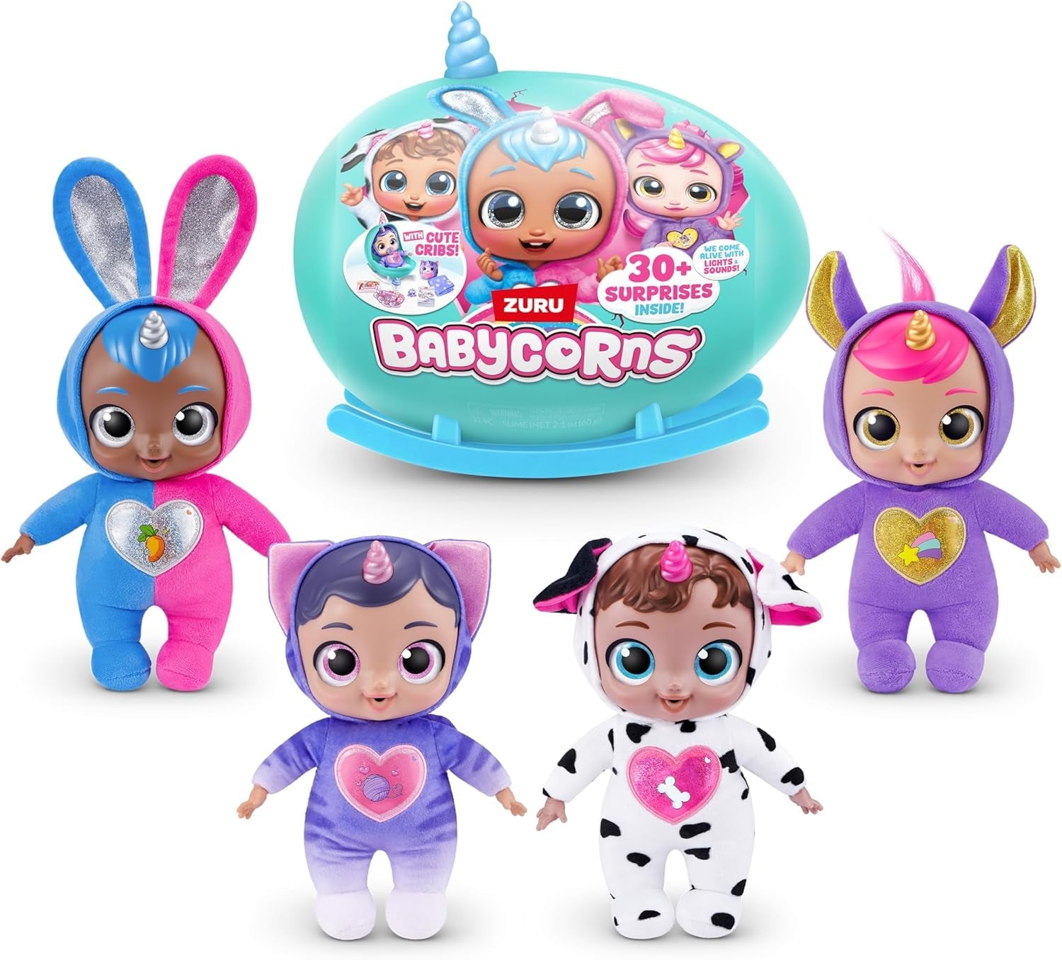 Babycorns Serie 1 von ZURU Magische Babypuppe Katze (Poppy) mit Zubehör, Überraschungs-Unboxing-Spielzeug für Kinder, Mädchen
