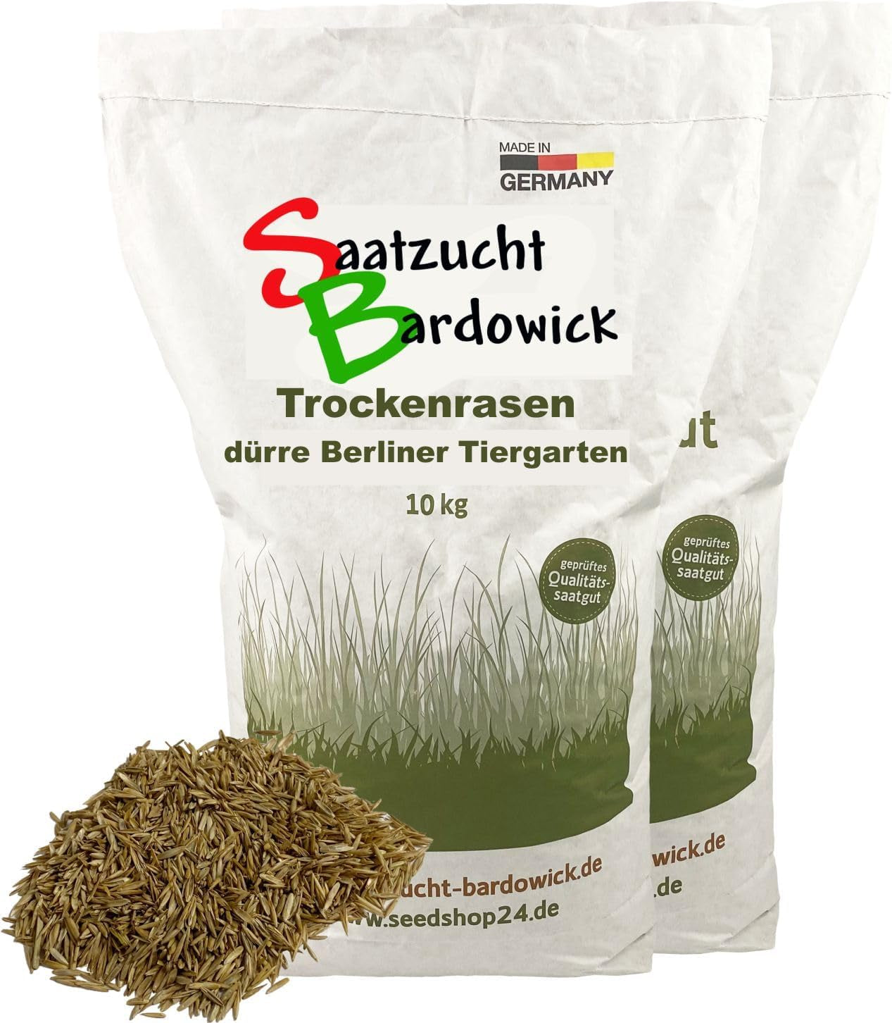 1-30 Kg Rasensamen Berliner Tiergarten Gebrauchsrasen - Für Trockene Standorte - Qualität Zum Fairen Preis (10 Kg)