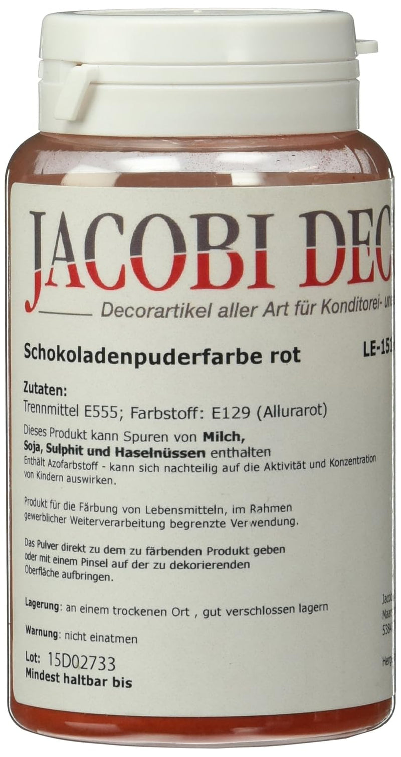 Pudră liposolubilă Cake Company Colorant roșu (1 x 25 g) | Ideal pentru colorarea alimentelor | Efect metalic