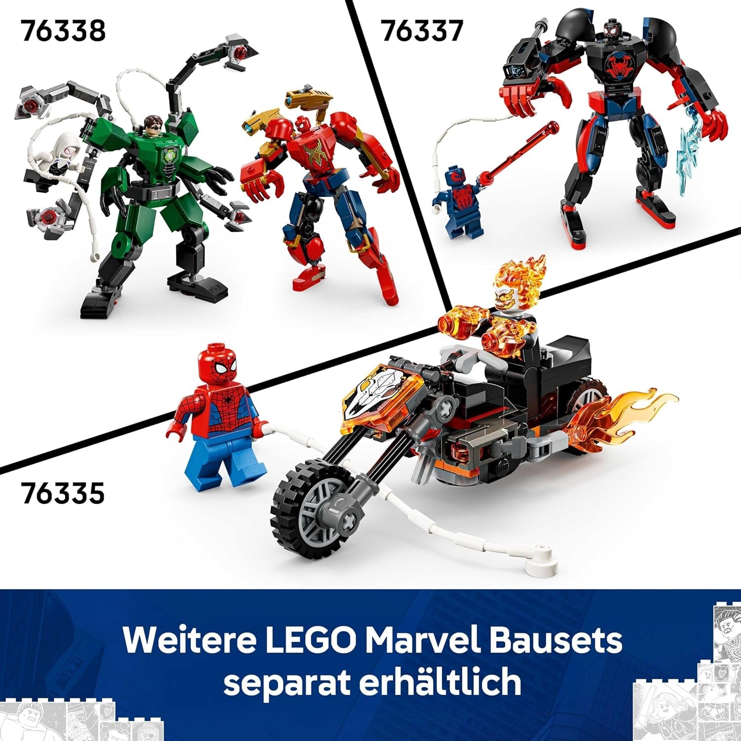 LEGO | Marvel Spider-Man Auto vs. Venomized Wolverine - Superhelden Spielzeug mit Spielzeugauto - Konstruktionsspielzeug mit 2 Minifiguren und 2 Shooter - Geschenk für Jungen ab 7 Jahren - 76336