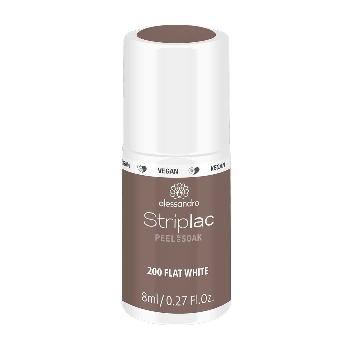 alessandro Striplac UV-Nagellack Flat White – Schonend und langanhaltend – Einfache Entfernung dank Peel-Off-Technologie – Vegan und tierversuchsfrei – 8 ml