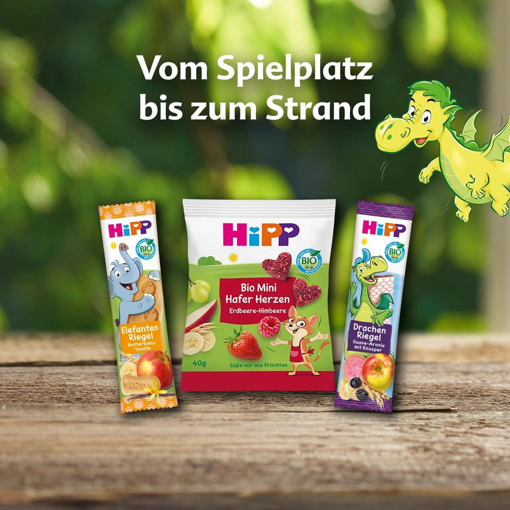 Pliculețe HiPP Organic Fruit Plus cu rodie și acerola în amestec de măr și zmeură - Ben Beagle (8 x 100g), de la 1 an, piure de fructe 100%, fără zahăr adăugat, vegan, de cea mai bună calitate organică
