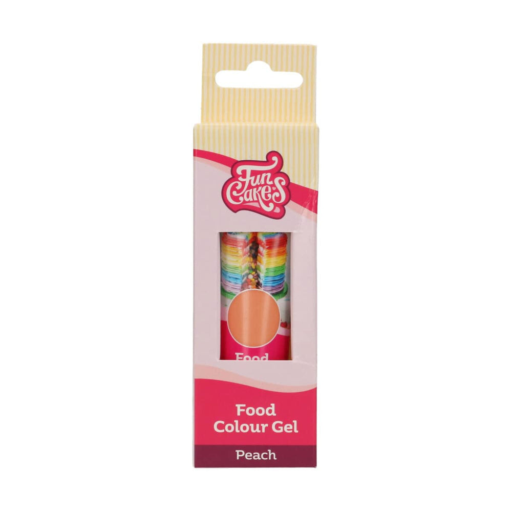 Colorant alimentar Funcakes Gel Piersică: Colorant alimentar foarte concentrat pentru aluat, cremă, fondant și marțipan. Dozare ușoară. Picătură individuală pentru a crea culori vibrante. Halal. 30 g.