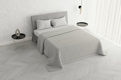Cuvertură de vară Satin Stripes, poliester, crem, 260X250 Cm Plapumi si pilote Naty Shop