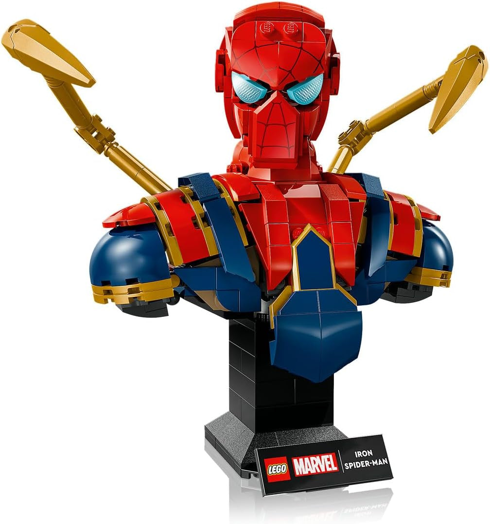 LEGO | Marvel Iron Spider-Man Büste - Modellbau für Erwachsene - inkl. 2 beweglichen Armen, drehbarem Kopf & Superhelden Minifigur - Sammlerstück & Avengers Geschenk für Fans - 76326