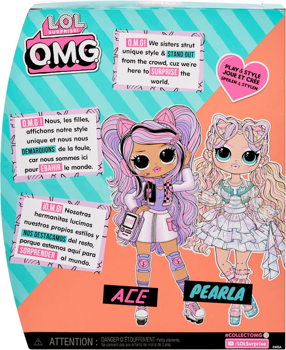 LOL Surprise! Păpușa la modă OMG Pearla cu 15 surprize - Păpușă cu ținută și accesorii în stil sirenă - Pentru copii cu vârsta de 4 ani și peste