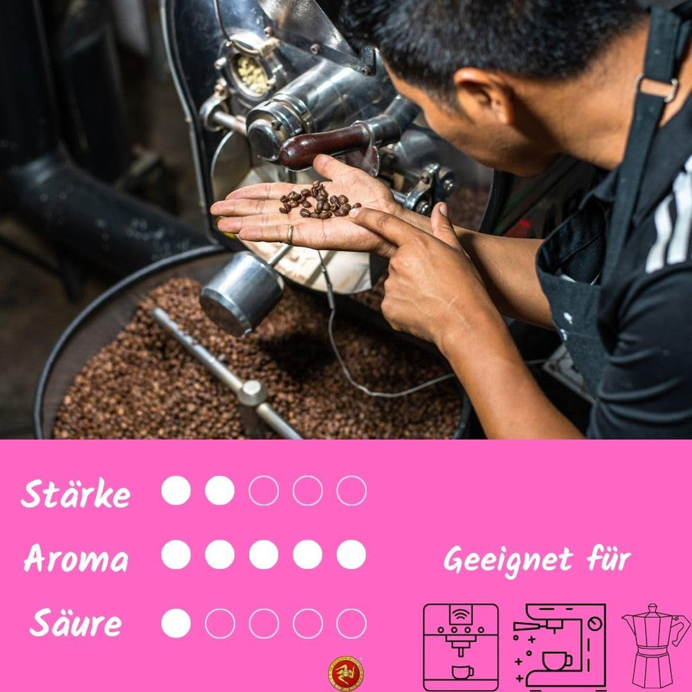 Boabe de espresso organice 500g într-o cutie de cafea etanșă - calitate superioară și reutilizabile - boabe de cafea premium prăjite în Sicilia