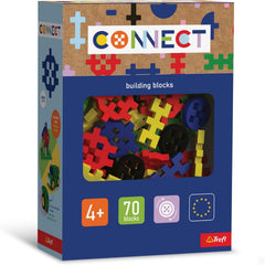 Connect Trefl Bausteine Set Basic Boy - 70 Bausteine in Verschiedenen Formen, Kreatives Spielzeug für Erwachsene und Kinder ab 4 Jahren