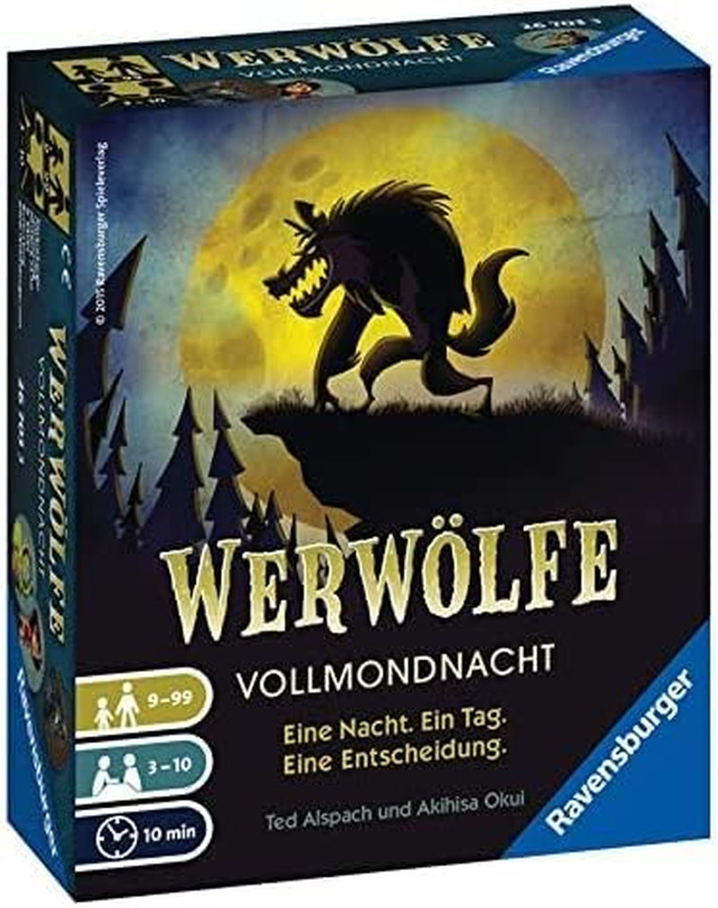 Ravensburger 26703 - Vârcolaci - Noapte cu Lună Plină, joc de societate pentru vârste de la 9 ani în sus, joc de acțiune pentru 3-10 jucători, serie de jocuri