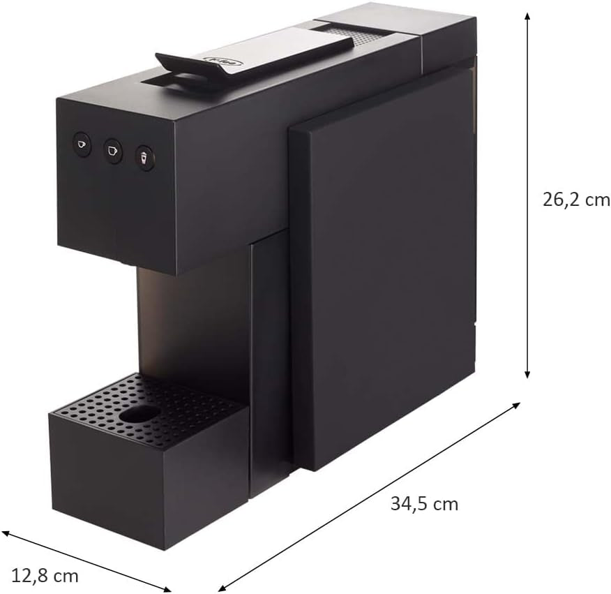 Espressor cu capsule K-FEE SQUARE pentru cafea, ceai și cacao | Espressor compact | Încălzire rapidă | Rezervor de apă de 0,8 l | 19 bar | Negru piano