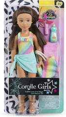 Corolle Girls Luna Beach Set, Ankleidepuppe im süßen Beach Outfit und 5 Teile, Vanilleduft, 28cm, ab 4 Jahre