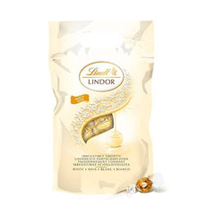 Bile de ciocolată albă LINDOR, 1 kg și LINDOR | pungă resigilabilă de 1 kg | aprox. 80 de bile de ciocolată cu lapte și mentă cu umplutură | Pachet vrac, cadou pralină, cadou ciocolată