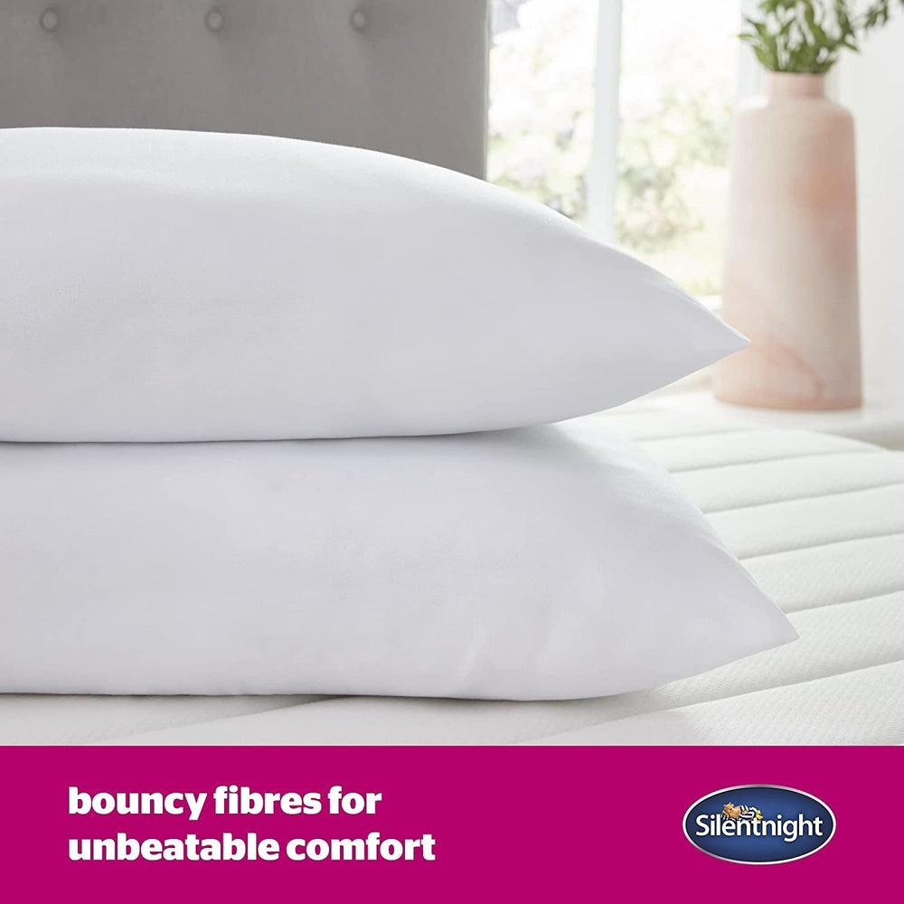 Pernă Silentnight Ultrabounce, alb, microfibră, alb, pachet de 2 Perne standard Naty Shop