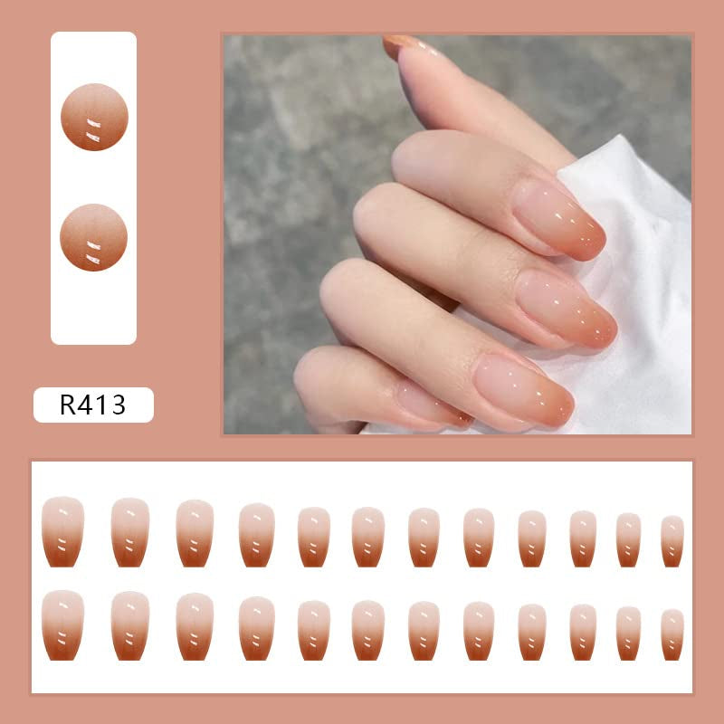 24 buc unghii franceze presă pe unghii scurte sicriu unghii artificiale coral roz Ombre unghii adezive balerină set unghii acrilice sfaturi unghii femei primăvară vară accesorii unghii