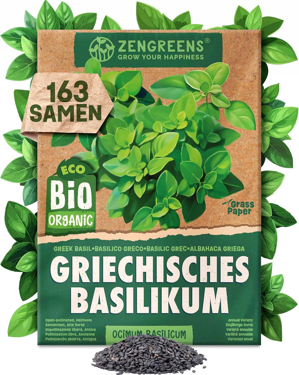Semințe de busuioc organice într-un set de 6 - 6 semințe de busuioc pentru cultivare ușoară în grădină, balcon sau strat înălțat - semințe de plante - răsaduri