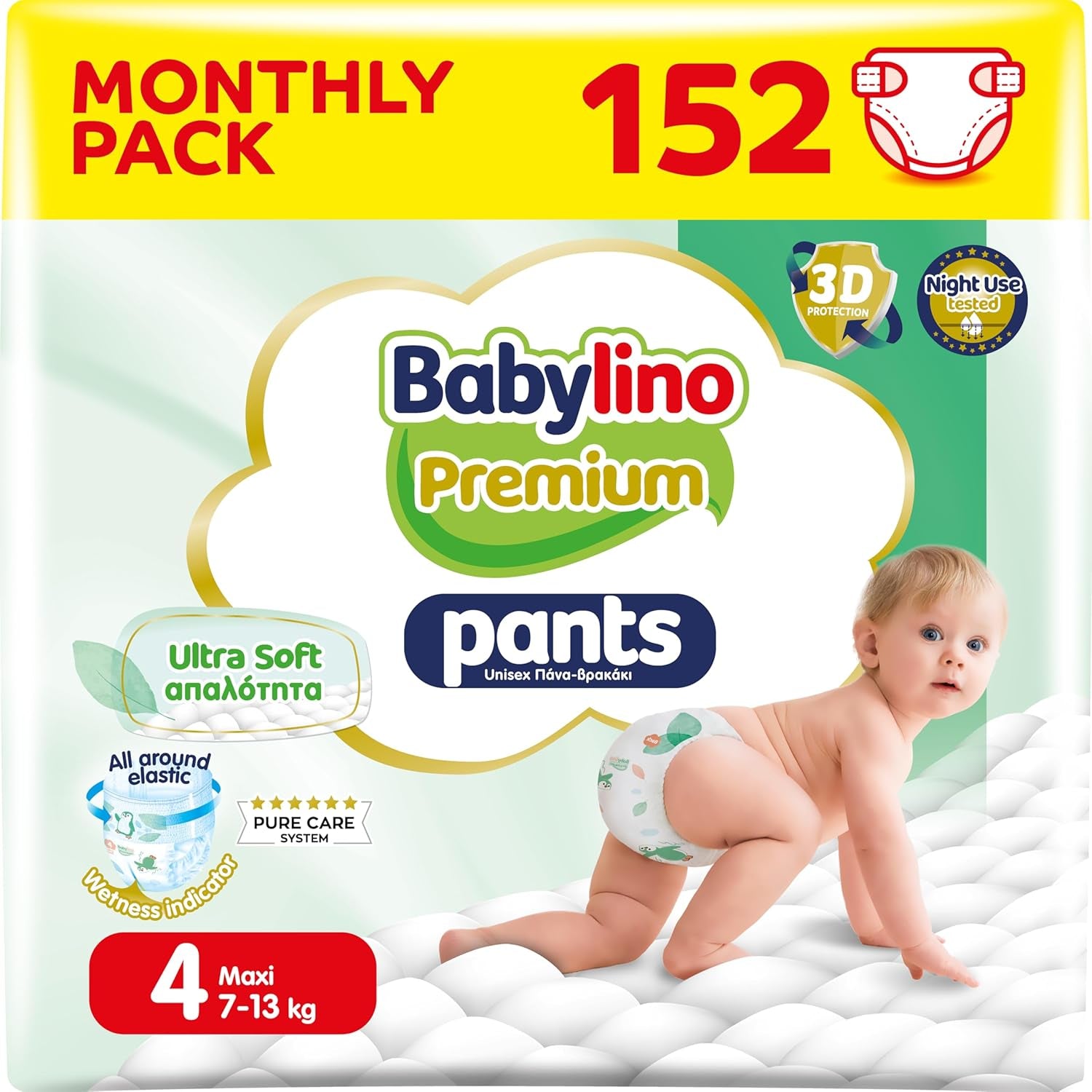 Pantaloni Premium, mărimea 7, cu filtru ultra-moale, XL Plus (15-25 kg), 28 bucăți